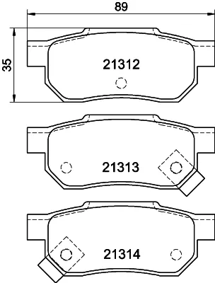 Задние тормозные колодки T0034 HELLA-PAGID