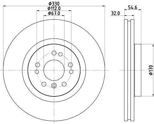 Передние тормозные диски 54506 HELLA-PAGID
