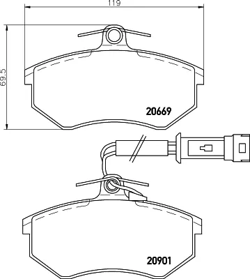 Передние тормозные колодки T5009 HELLA-PAGID