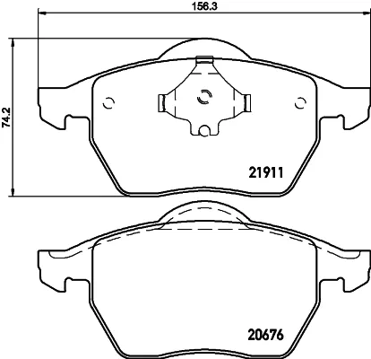 Передние тормозные колодки T1110 HELLA-PAGID