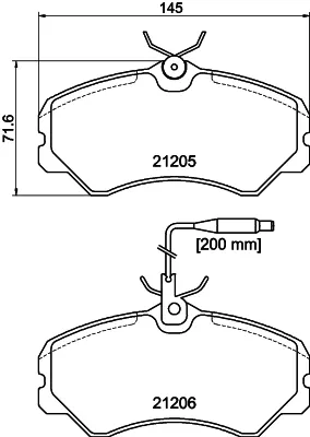 Передние тормозные колодки T5039 HELLA-PAGID