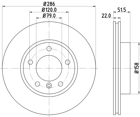 Передние тормозные диски 50424 HELLA-PAGID
