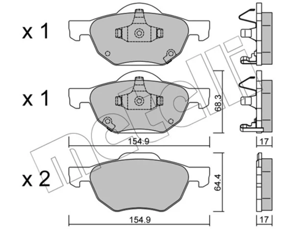 Передние тормозные колодки 2207300 Metelli