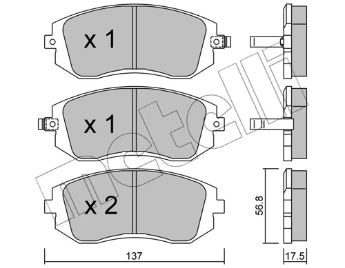 Передние тормозные колодки 2205000 Metelli