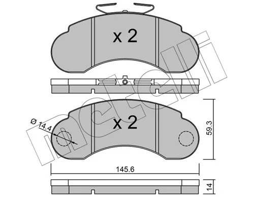 Задние тормозные колодки 2200550 Metelli