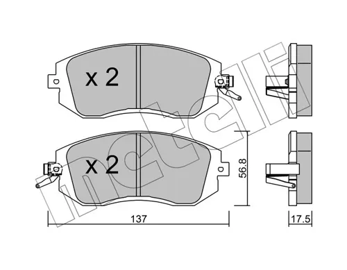 Передние тормозные колодки 2205001 Metelli