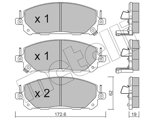 Передние тормозные колодки 2213980 Metelli