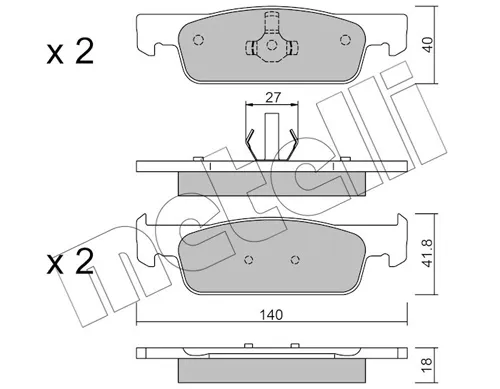 Передние тормозные колодки 2209753 Metelli