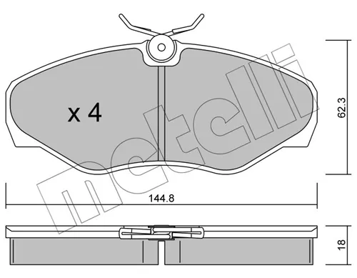 Передние тормозные колодки 2203382 Metelli