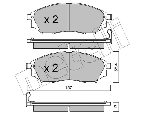 Передние тормозные колодки 2208190 Metelli