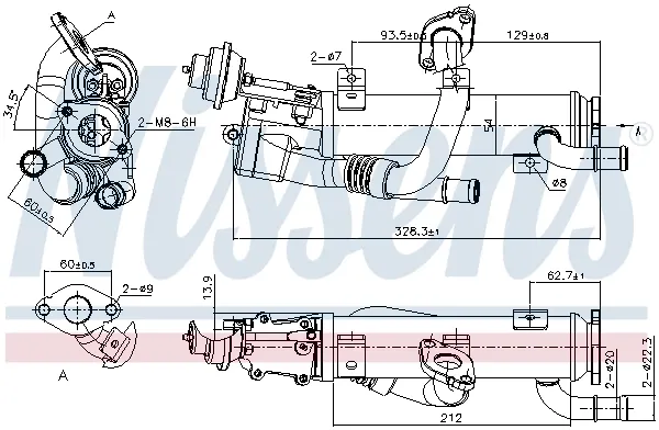 Радиатор системы EGR 989329 Nissens