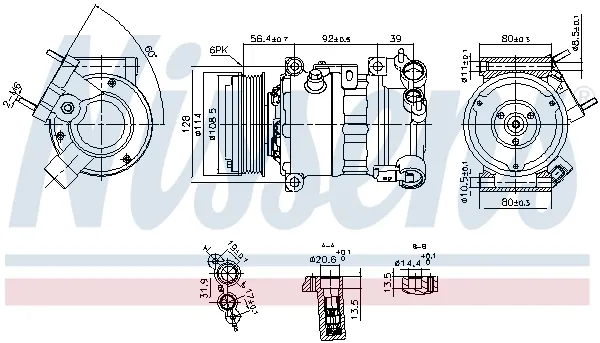 Компрессор кондиционера 890599 Nissens