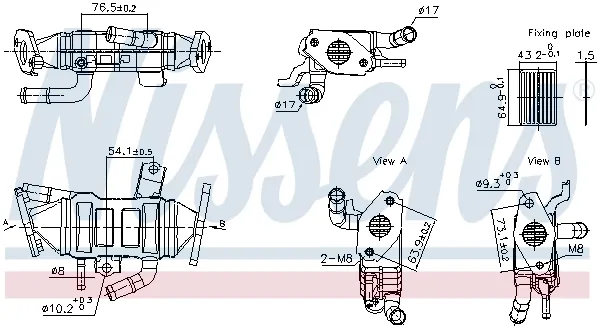 Радиатор системы EGR 989488 Nissens