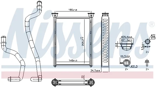 Радиатор печки 707290 Nissens