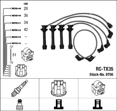 Высоковольтные провода 9706 NGK