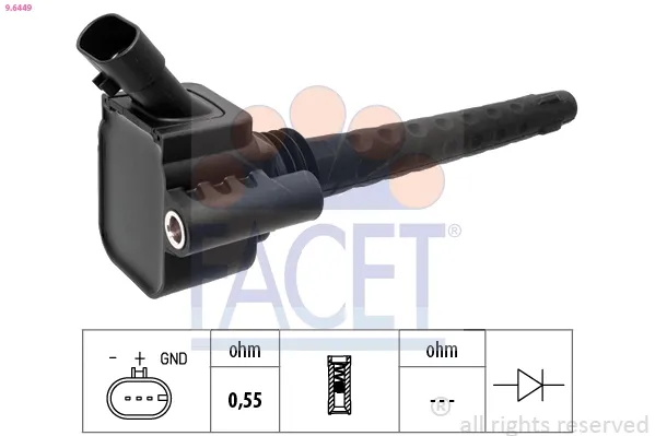 Катушка зажигания 96449 Facet