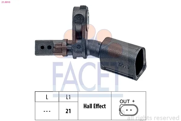 Датчик АБС (ABS) передний правый 210010 Facet