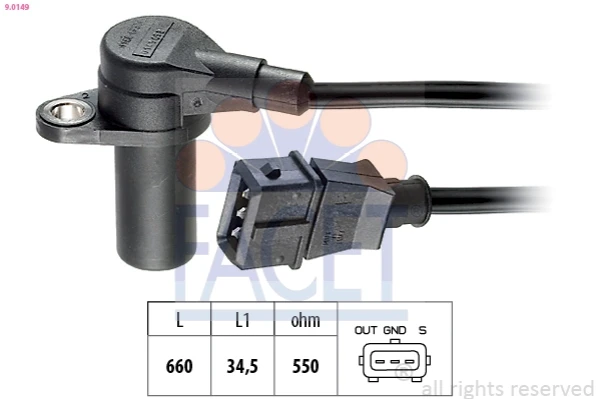 Датчик коленвала 90149 Facet