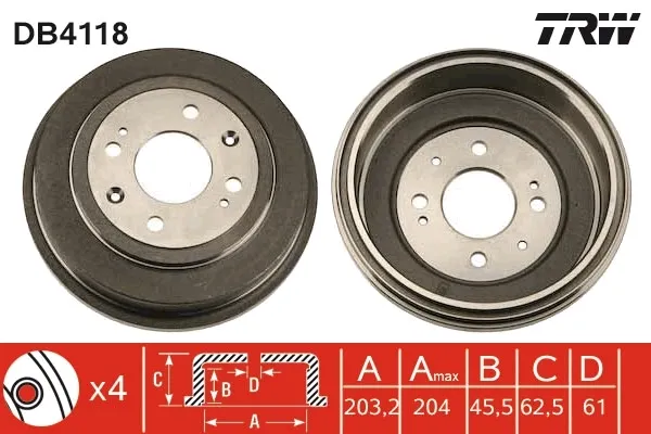 Тормозной барабан DB4118 TRW