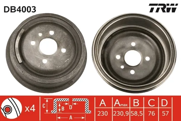 Тормозной барабан DB4003 TRW
