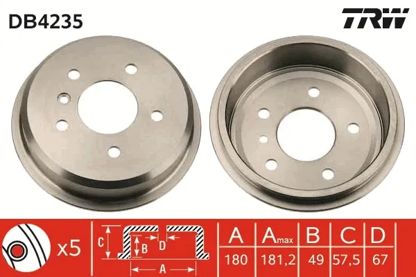 Тормозной барабан DB4235 TRW