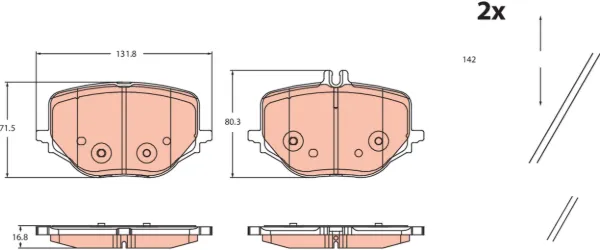 Задние тормозные колодки A0004209402 Mercedes