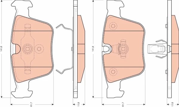 Задние тормозные колодки GDB1675 TRW