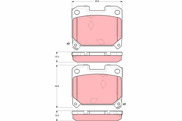Задние тормозные колодки GDB3105 TRW