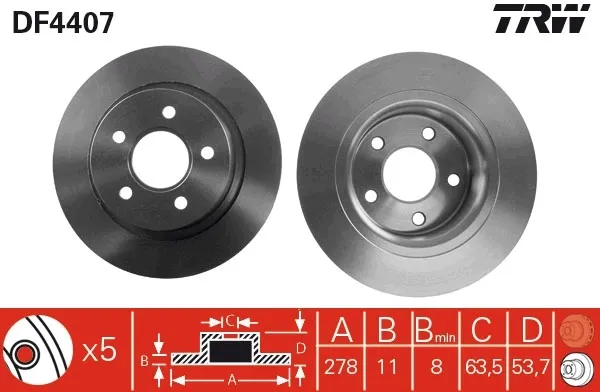 Тормозные диски DF4407 TRW