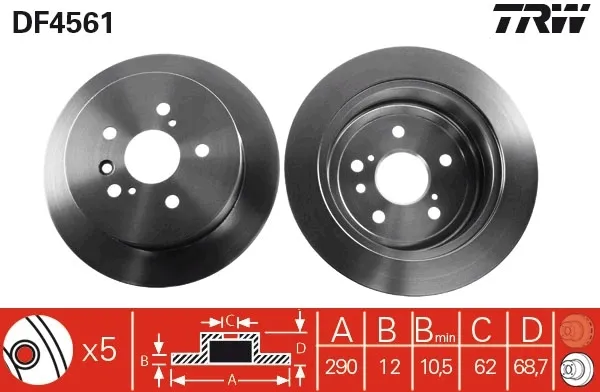 Тормозные диски DF4561 TRW