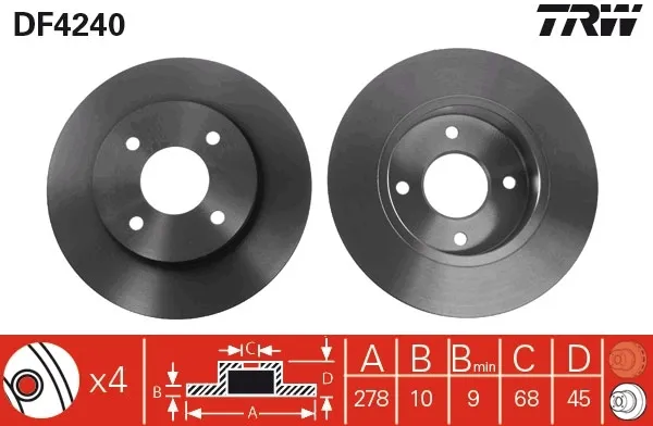 Тормозные диски DF4240 TRW