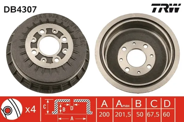 Тормозной барабан DB4307 TRW
