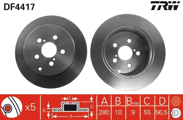 Тормозные диски DF4417 TRW
