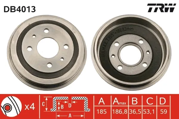 Тормозной барабан DB4013 TRW