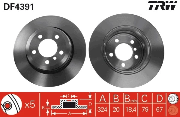 Тормозные диски DF4391 TRW