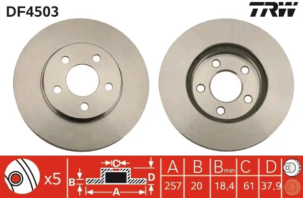 Передние тормозные диски PRT1379 Jurid/Bendix