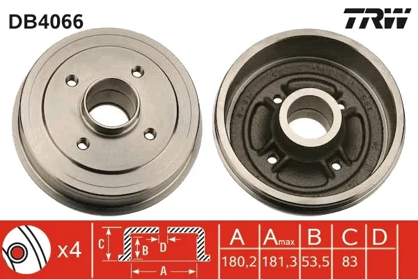 Тормозной барабан DB4066 TRW