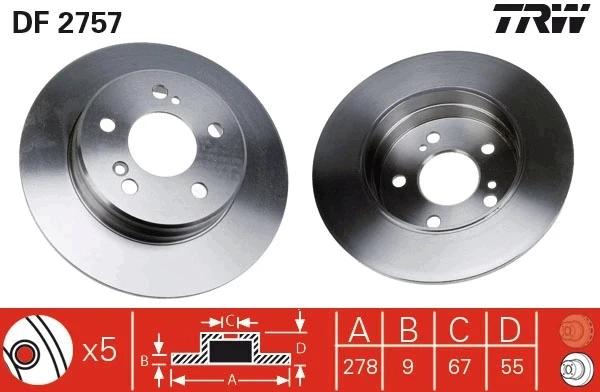Тормозные диски DF2757 TRW