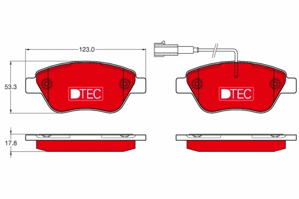 Передние тормозные колодки GDB1654DTE TRW