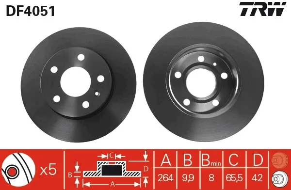 Тормозные диски DF4051 TRW