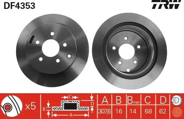 Тормозные диски DF4353 TRW