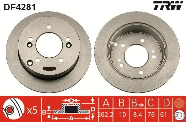 Тормозные диски DF4281 TRW