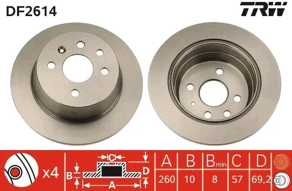 Дисковый тормоз на Opel Astra F 51, 52, F35, M35