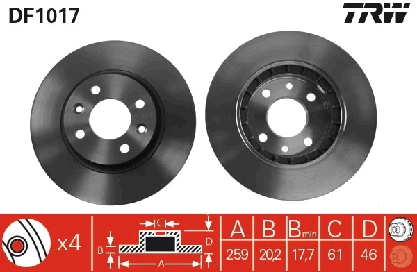  Передние тормозные диски Renault 18 