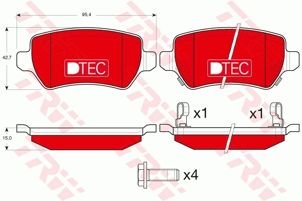 Задние тормозные колодки GDB1515DTE TRW