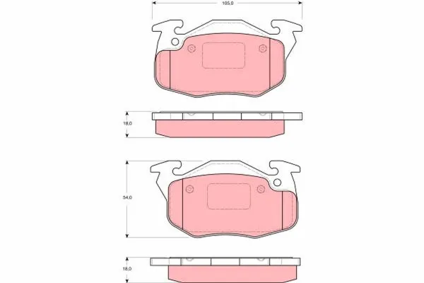 Передние тормозные колодки GDB1615 TRW