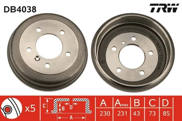 Тормозной барабан DB4038 TRW