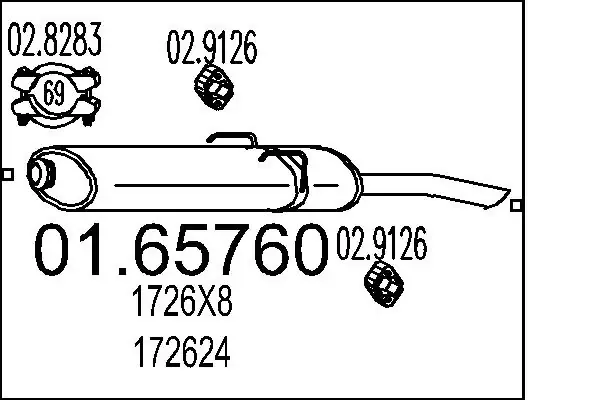Глушитель задний 0165760 MTS