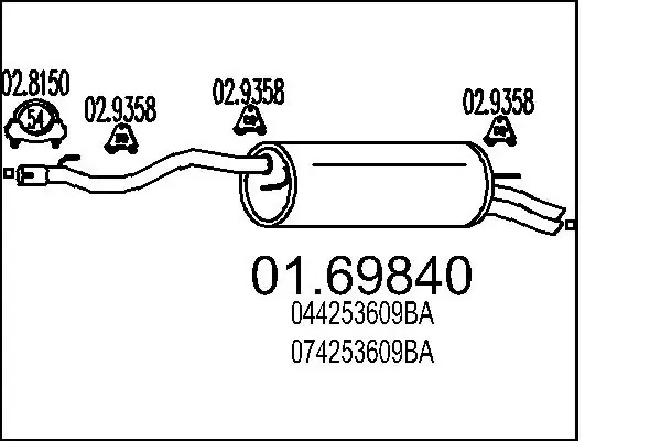 Глушитель задний 0169840 MTS