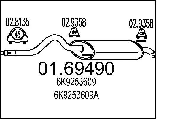 Глушитель задний 0169490 MTS